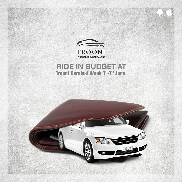 Car Rental creative ad: Car tucked in wallet: budget-ride metaphor