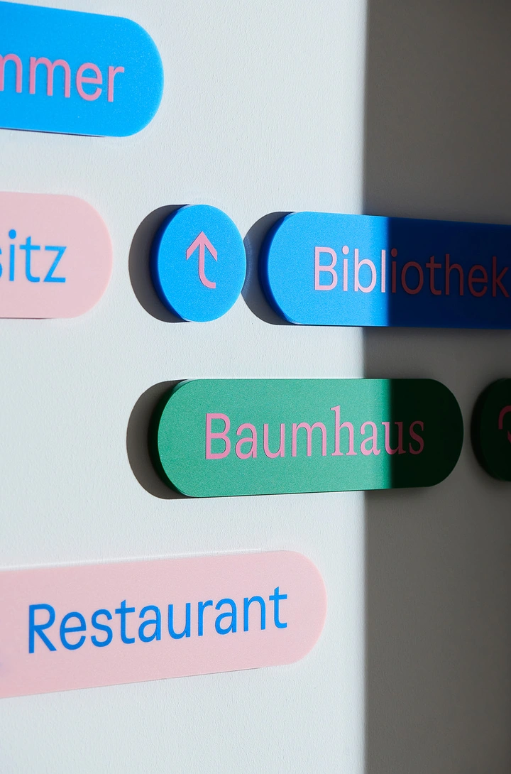 Signage & Sign Makers creative ad: Color-coded pill signs create playful wayfinding