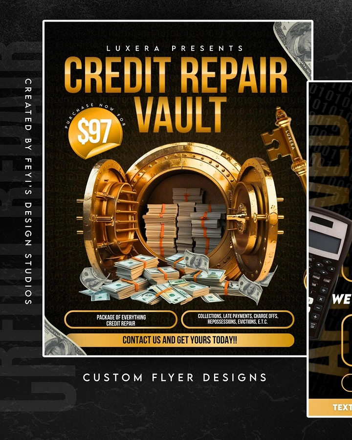 Credit Repair & Credit Score Services creative ad: Credit repair framed as a vault offer