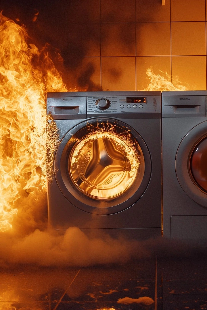 Appliance Repair creative ad: Dramatic dryer fire warning