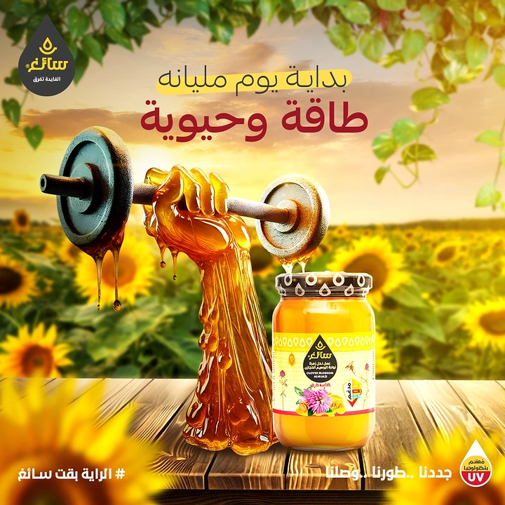 Honey Brands creative ad: Honey barbell signals energy