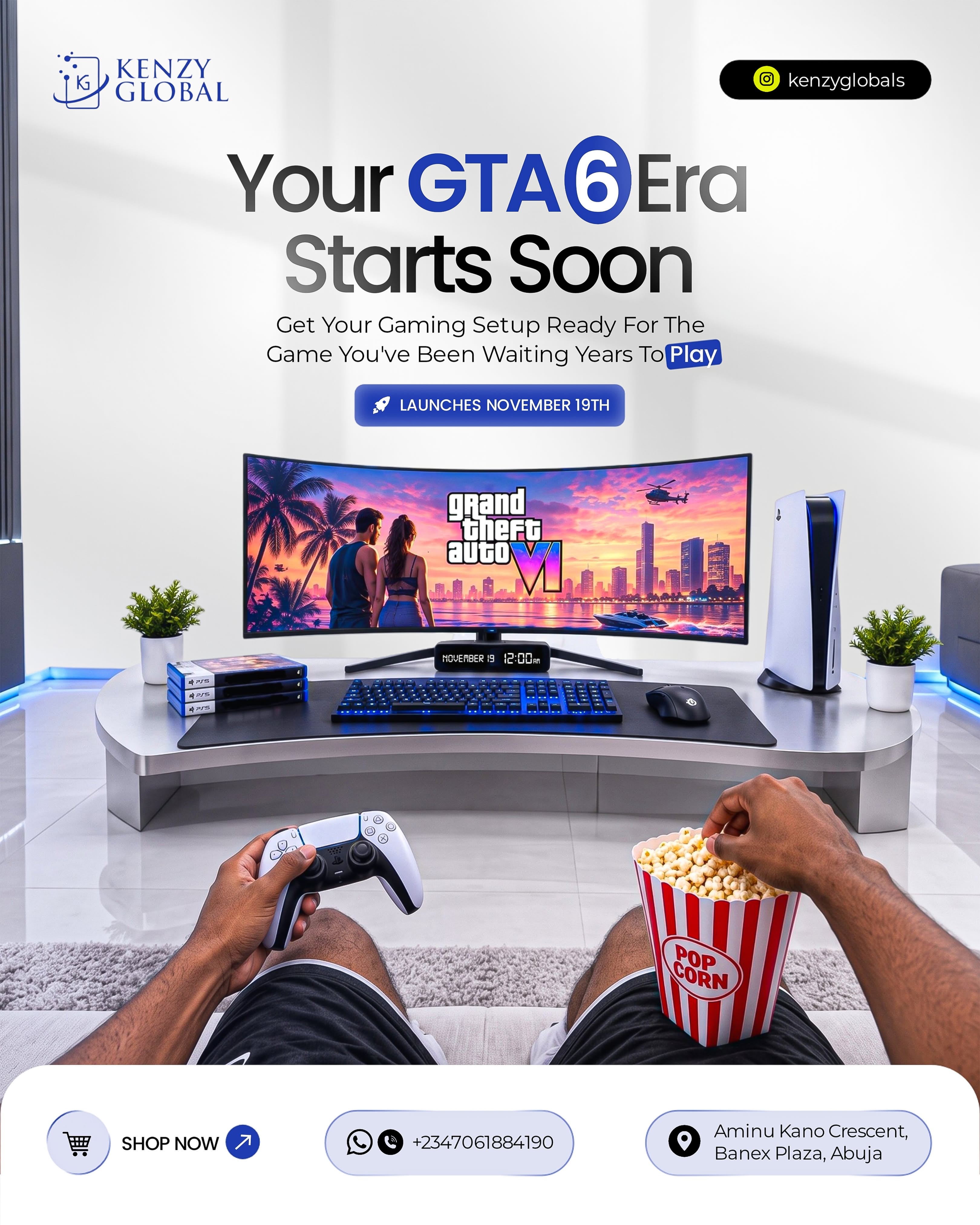 Instagram post: POV gamer setup sells GTA6 hype