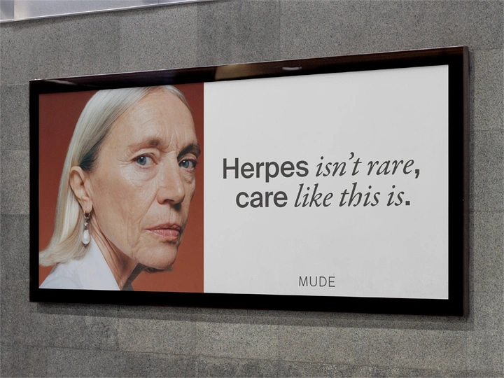 Skin & Cosmetic Clinics creative ad: Witty herpes destigmatising billboard copy