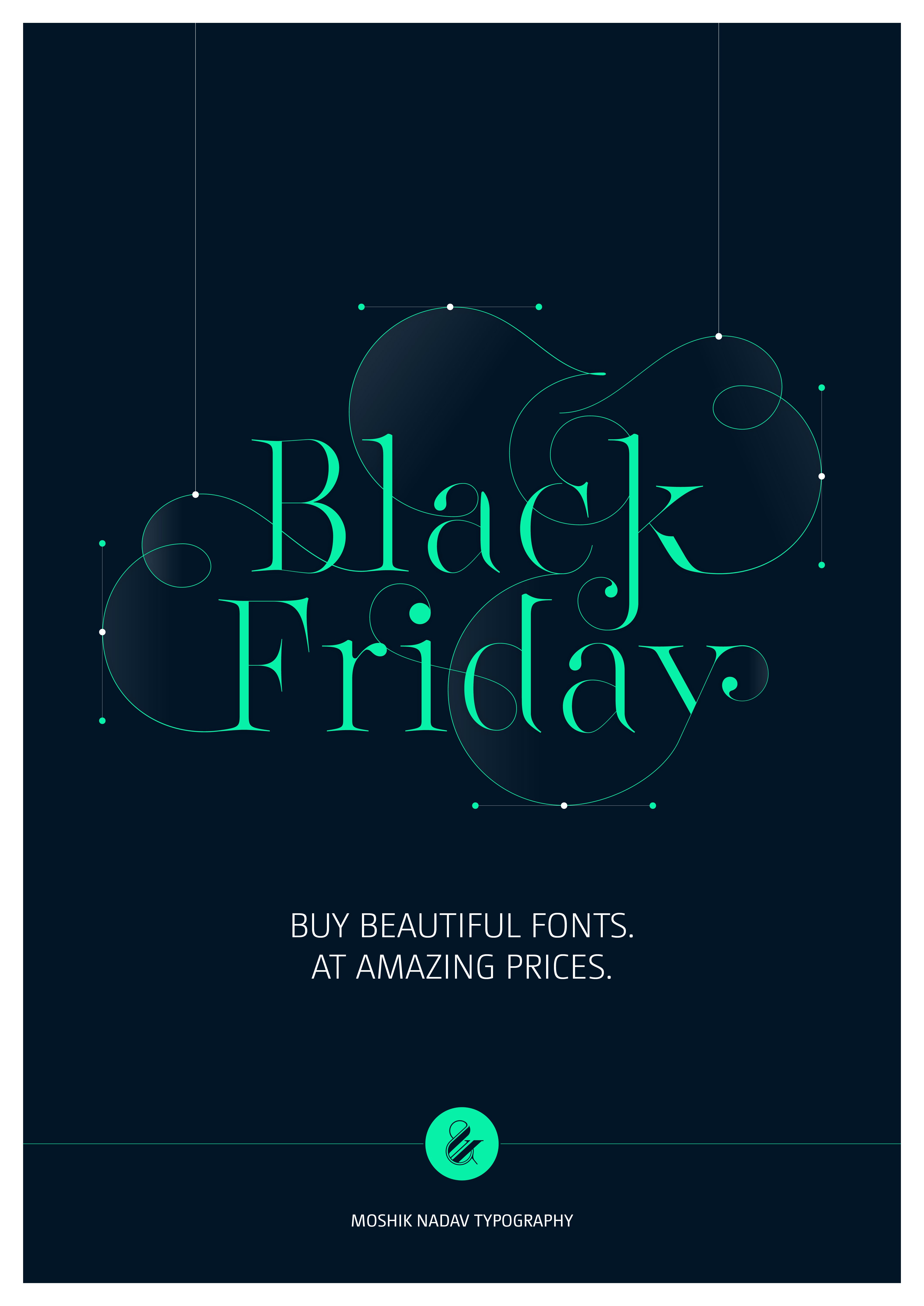 High-contrast display serif lettering with visible vector bezier handles