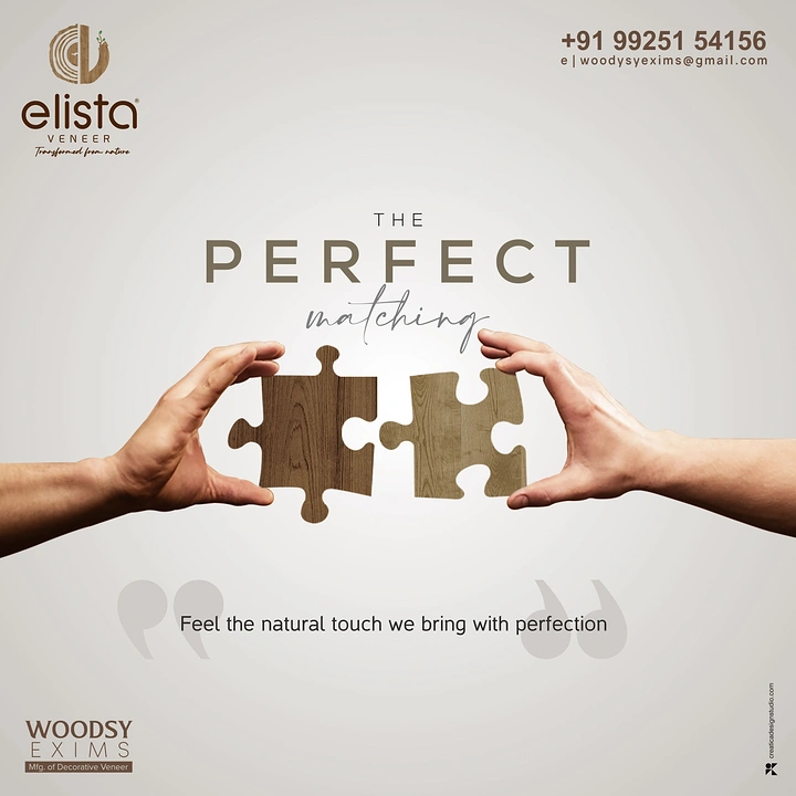 Carpenters & Woodwork creative ad: Wooden puzzle pieces as perfect match