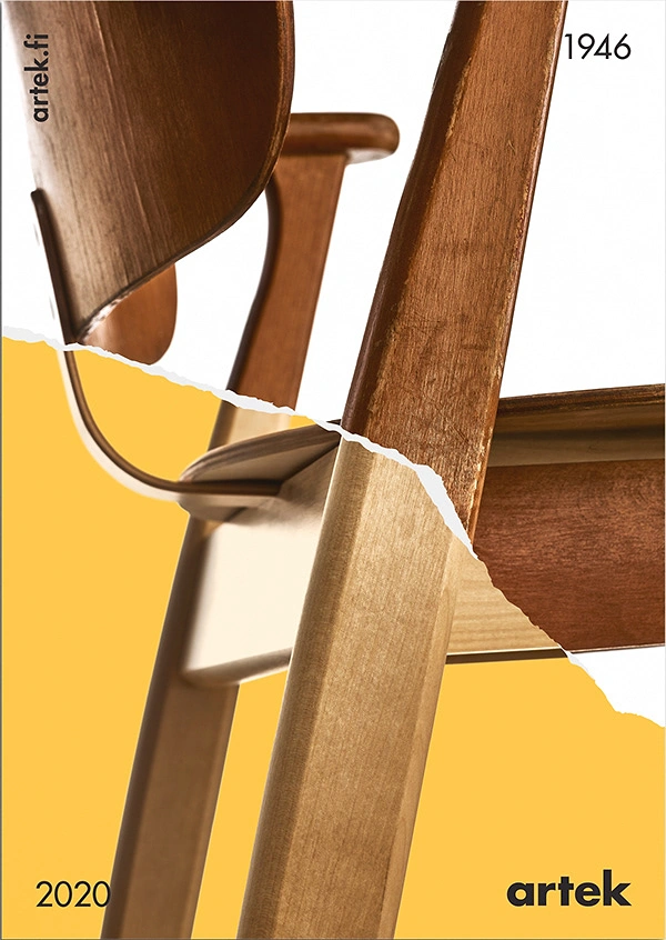 Creative ad: Macro crop of a vintage vs new wooden chair split by a torn paper edge