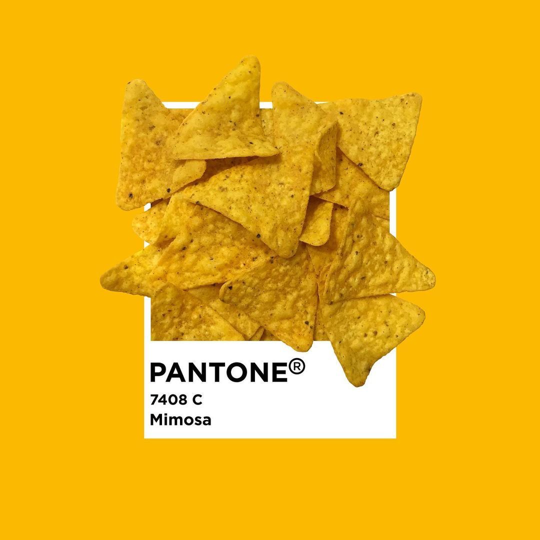 Instagram post: Nachos as Pantone swatch metaphor
