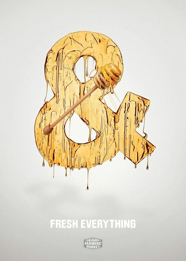 Honey Brands creative ad: Honey forms oversized illustrated letter