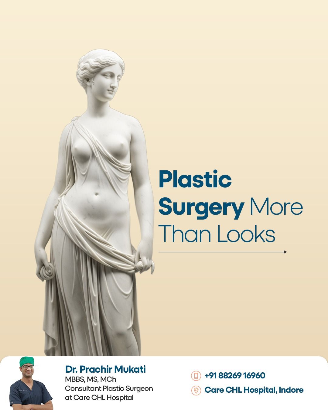 Instagram post: Classical statue reframes surgery beyond appearance, slide 1