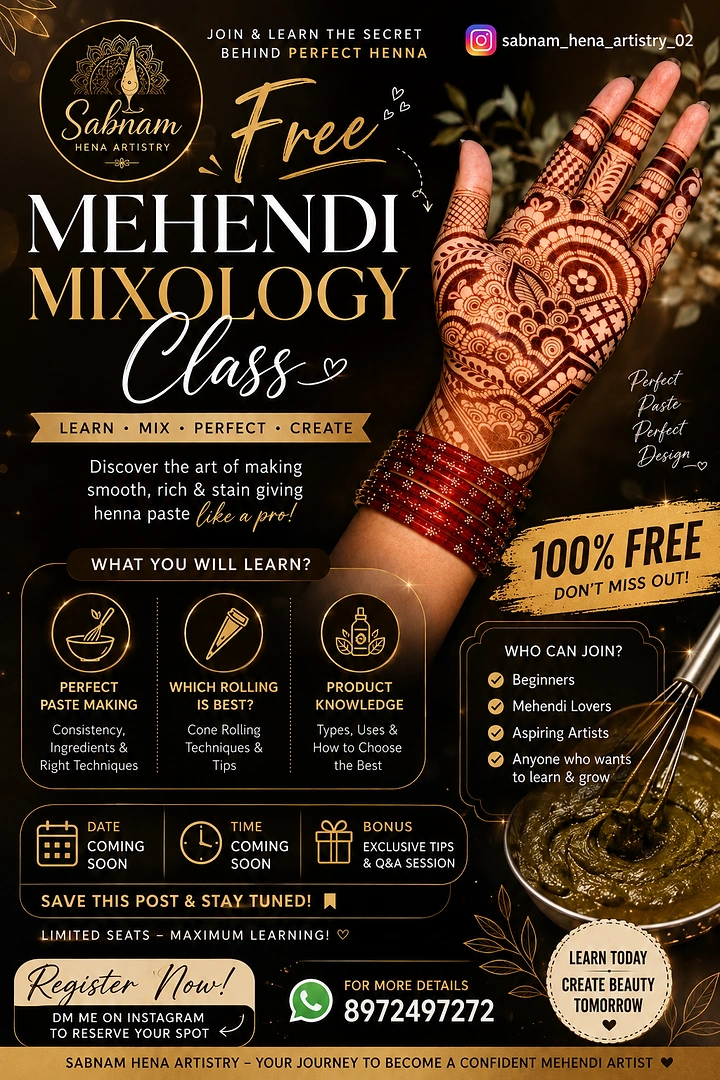 Mehndi & Henna Artists creative ad: Mehndi mixology pun gives distinctive hook