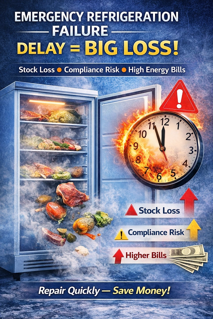 Appliance Repair creative ad: Melting inventory and clock dramatize delay