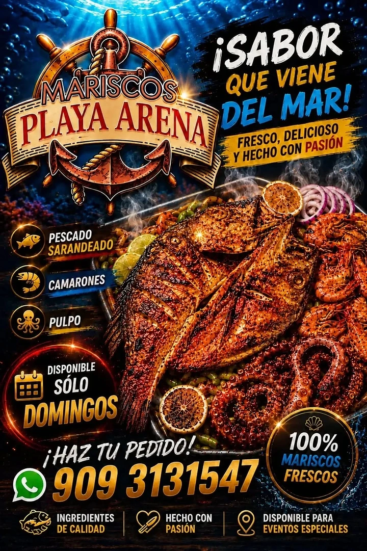 Seafood Restaurants creative ad: Playful arena-themed seafood branding