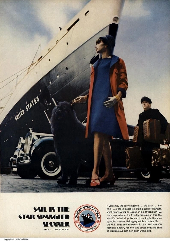 Cruises & Cruise Lines creative ad: Vintage cruise travel poster