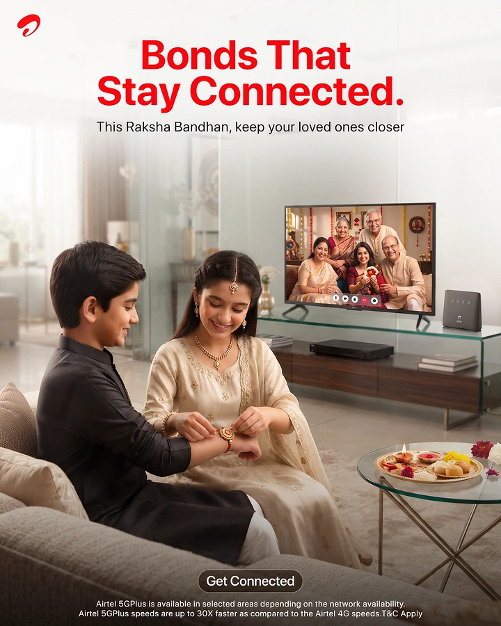 Raksha Bandhan creative ad: Kids' video-call rakhi, 'stay connected' telecom tie
