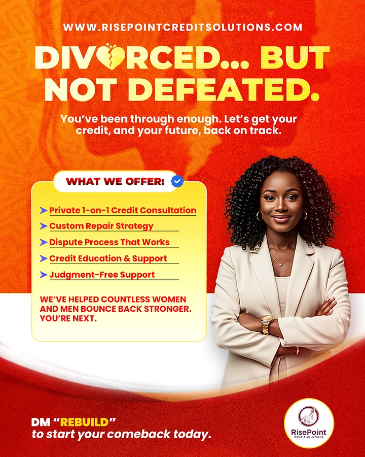 Credit Repair & Credit Score Services creative ad: Divorce recovery angle gives copy distinction