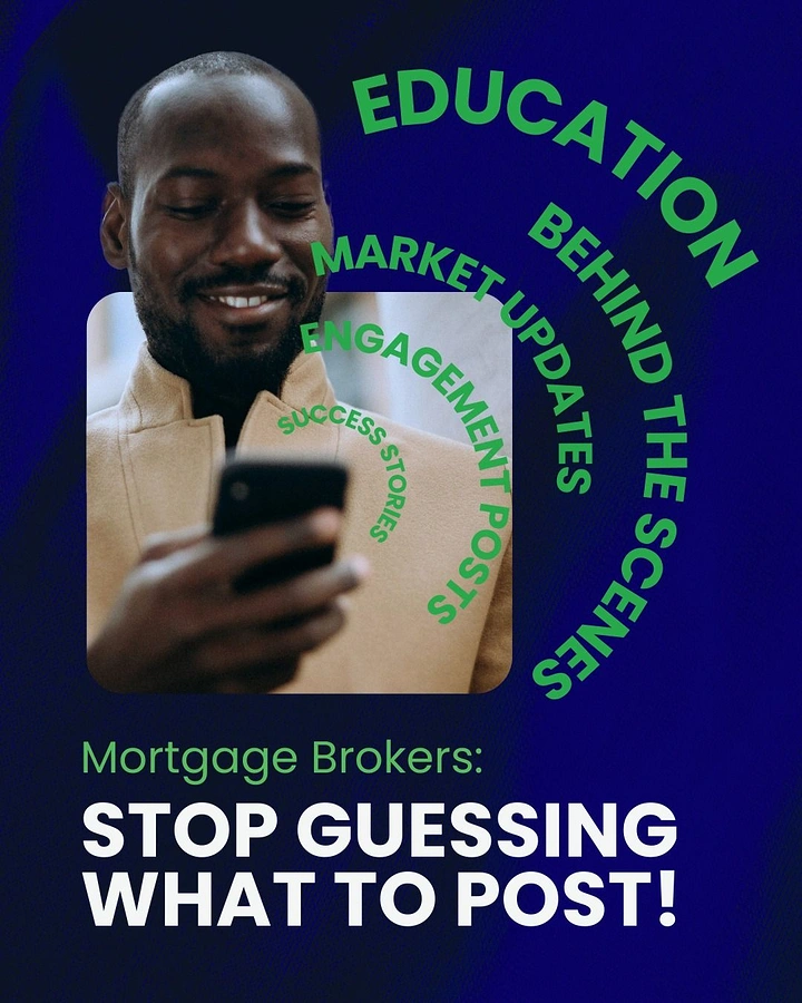 Mortgage & Home Loan Brokers creative ad: Portrait surrounded by mortgage thoughts