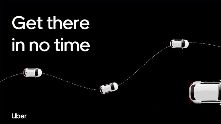 Taxi & Cab Services creative ad: Route line visualizes getting there quickly