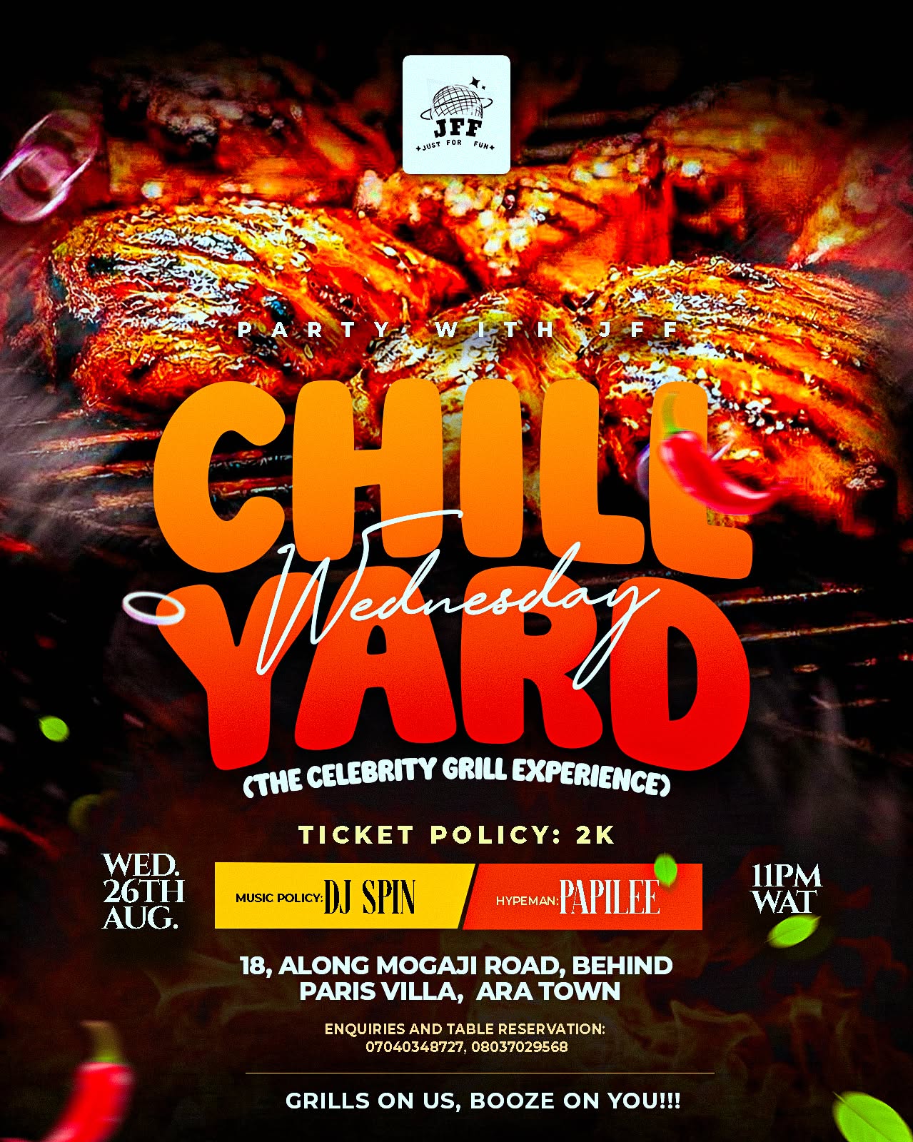 Instagram post: Fiery Chill Yard event identity