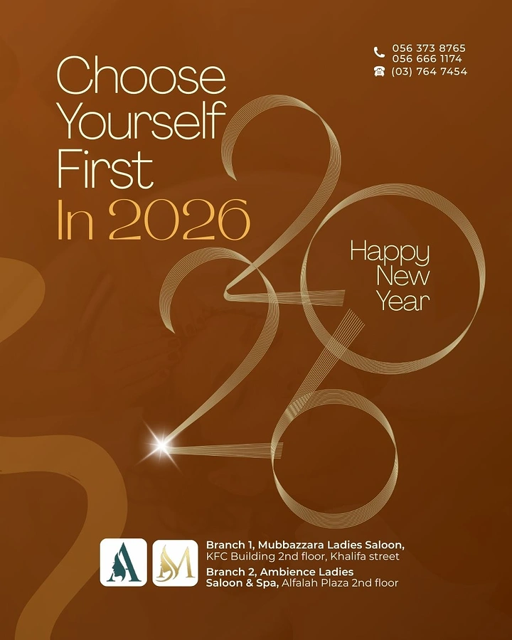 New Year creative ad: Self-care resolution copy, elegant gold 2026