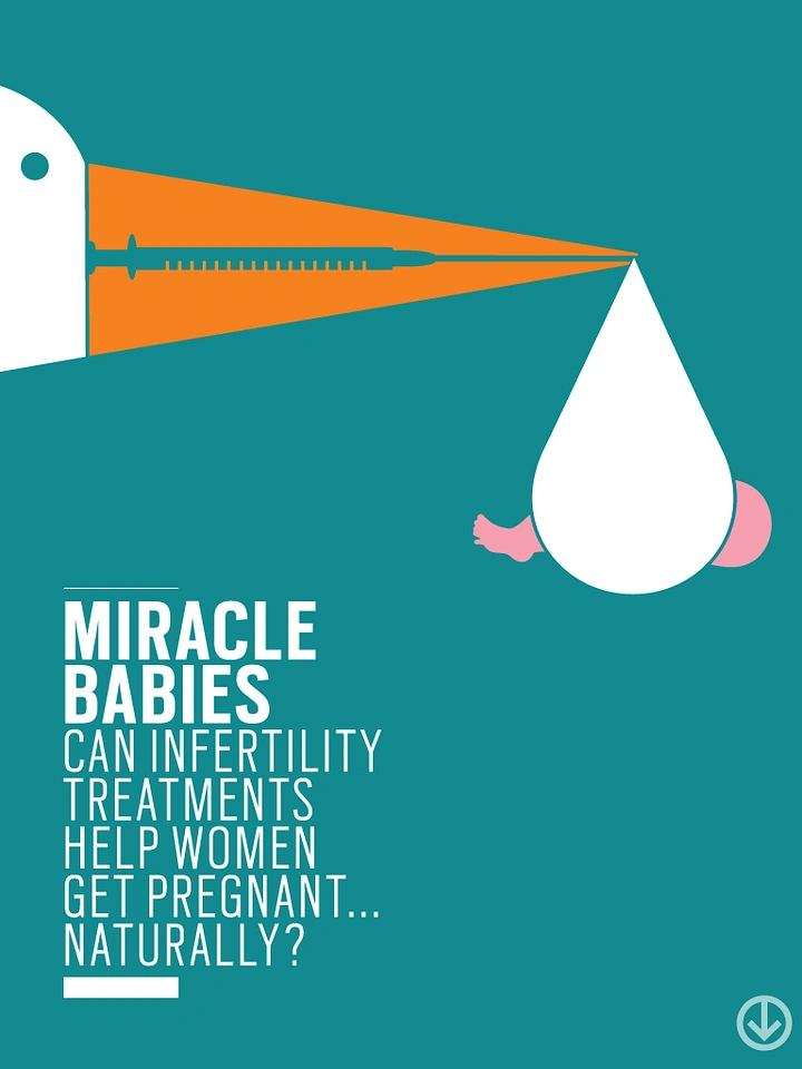 IVF & Fertility Clinics creative ad: Syringe drop graphic, bold flat illustration