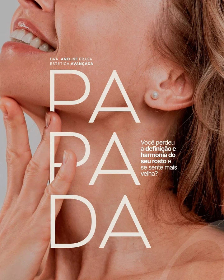 Skin & Cosmetic Clinics creative ad: Giant 'PAPADA' type frames double chin