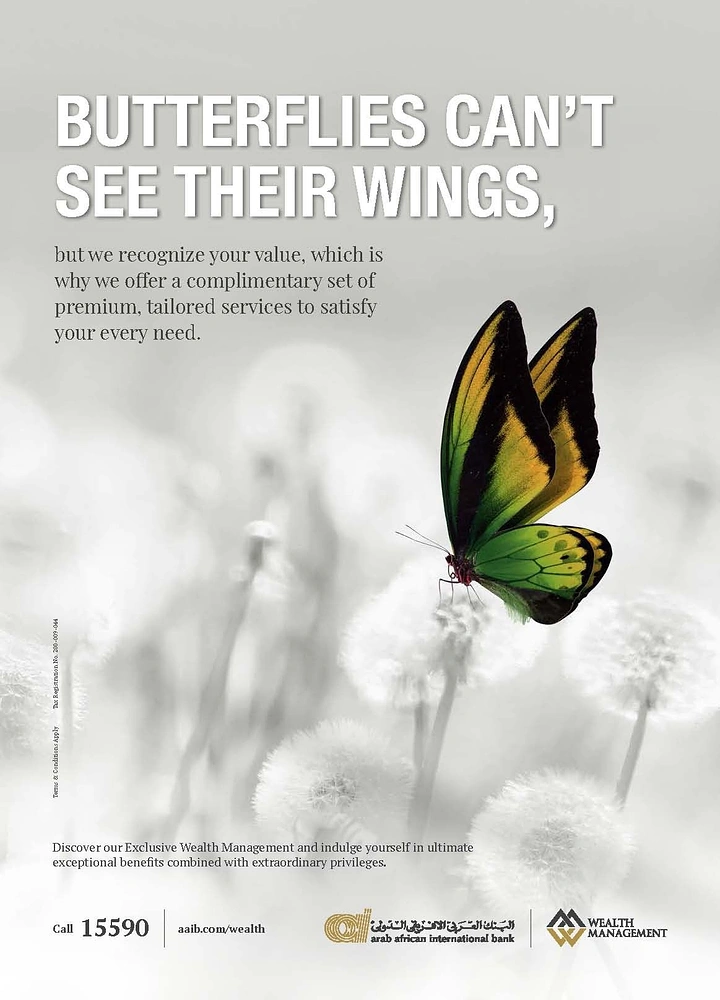 Stock Brokers & Investing creative ad: Butterfly can't see wings metaphor