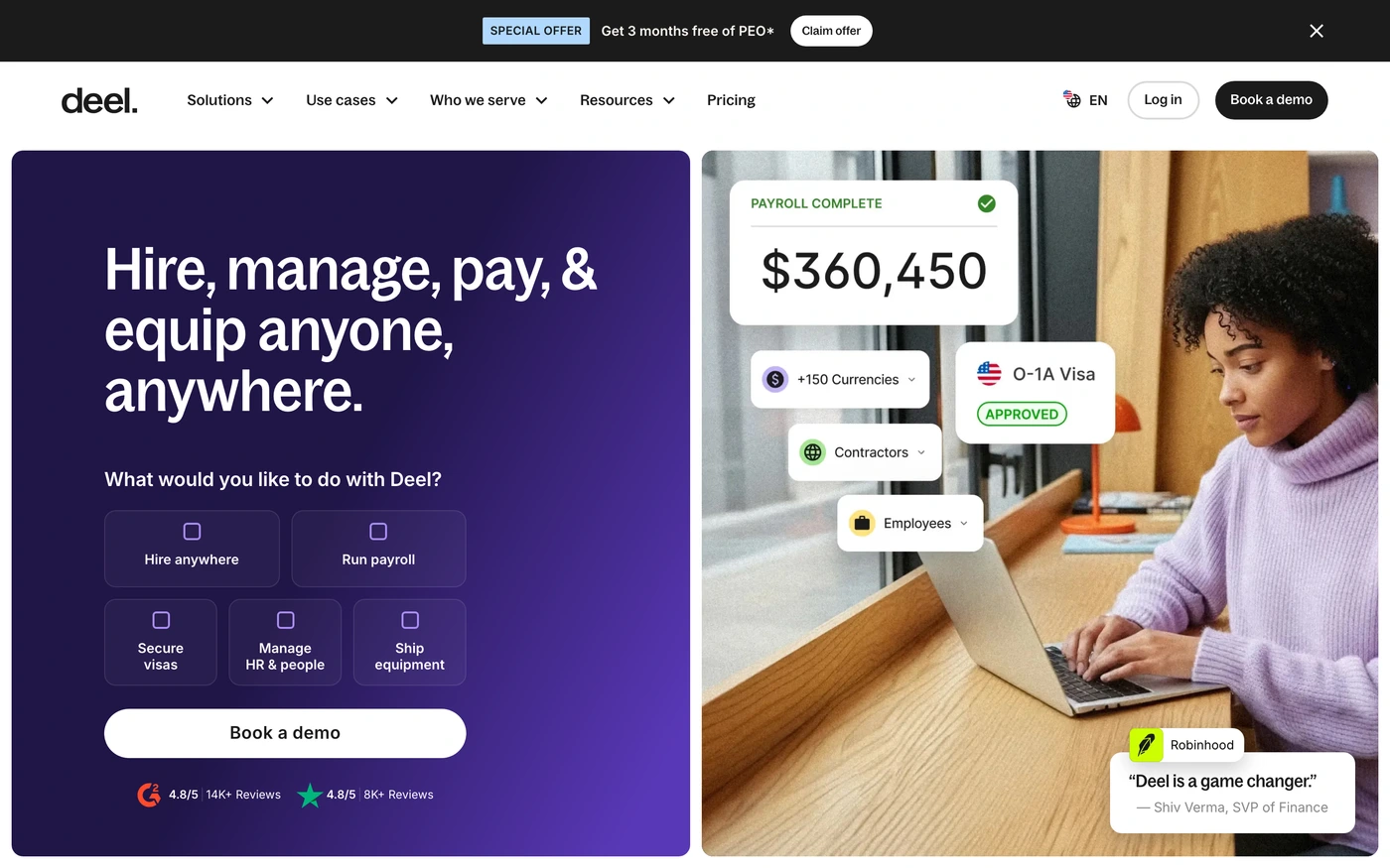 Deel homepage