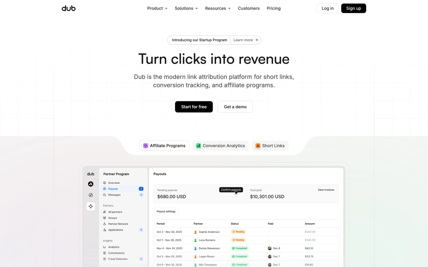 Dub homepage