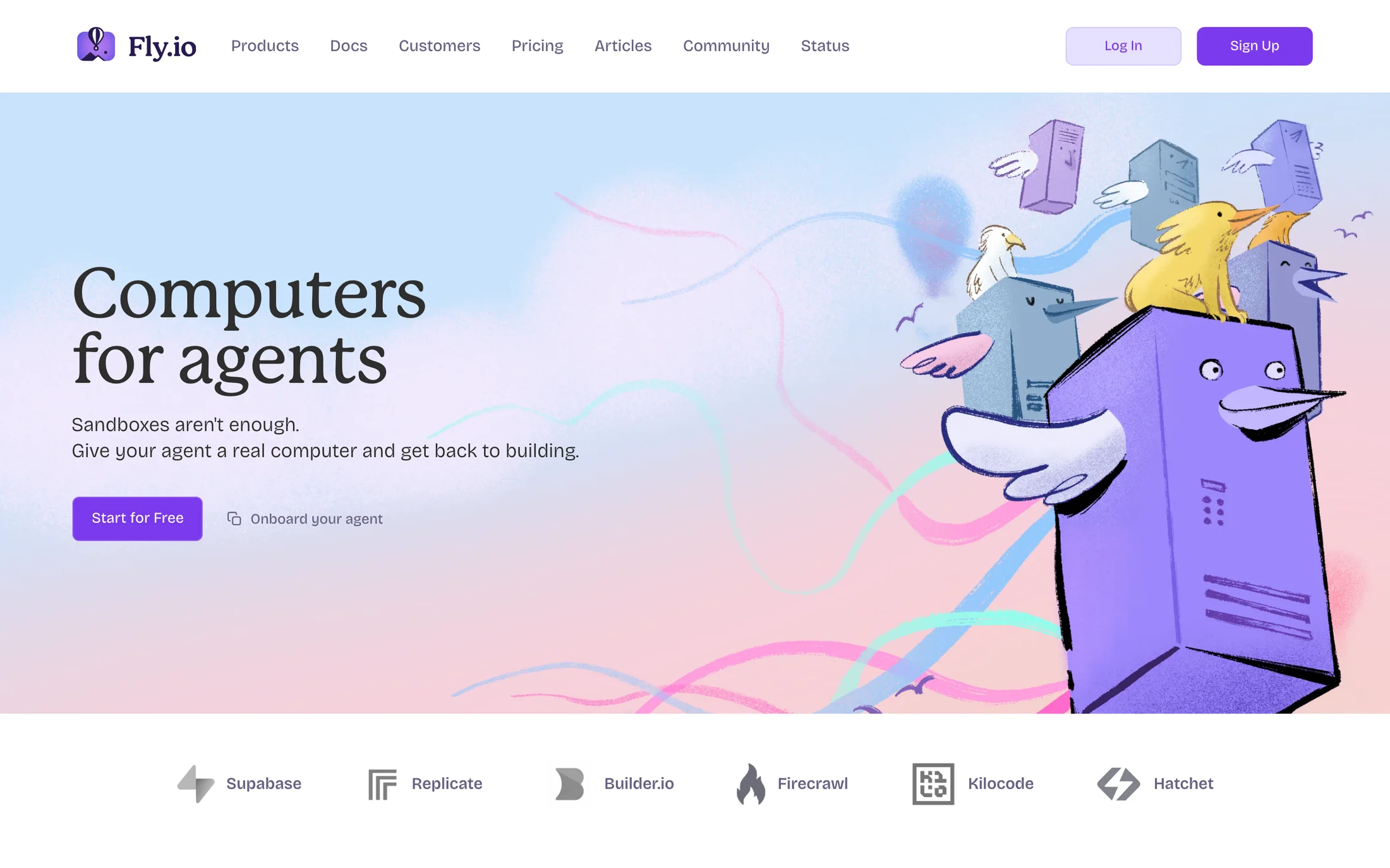 Fly.io website color scheme