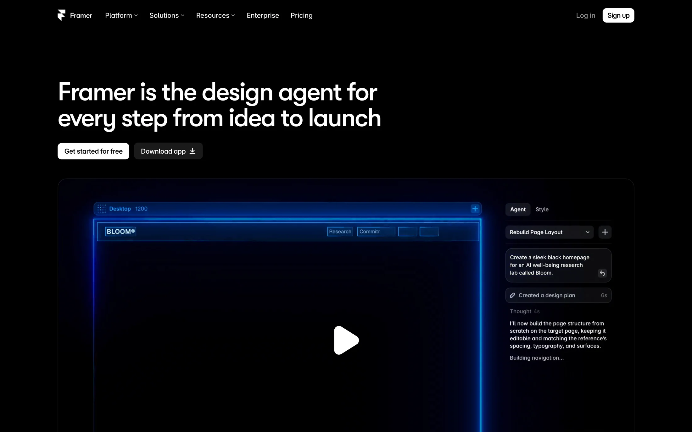 Framer website color scheme