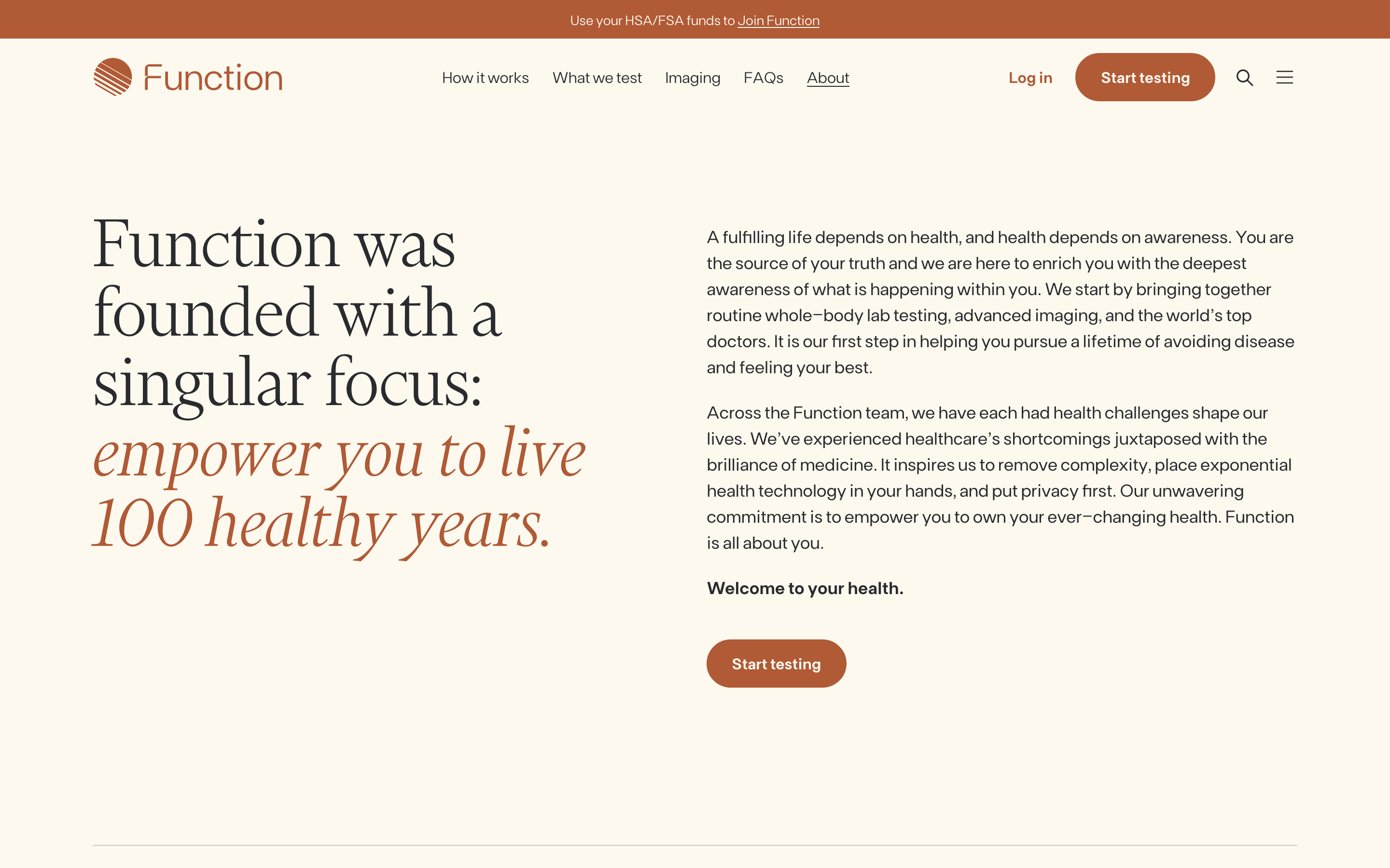 Function Health about page