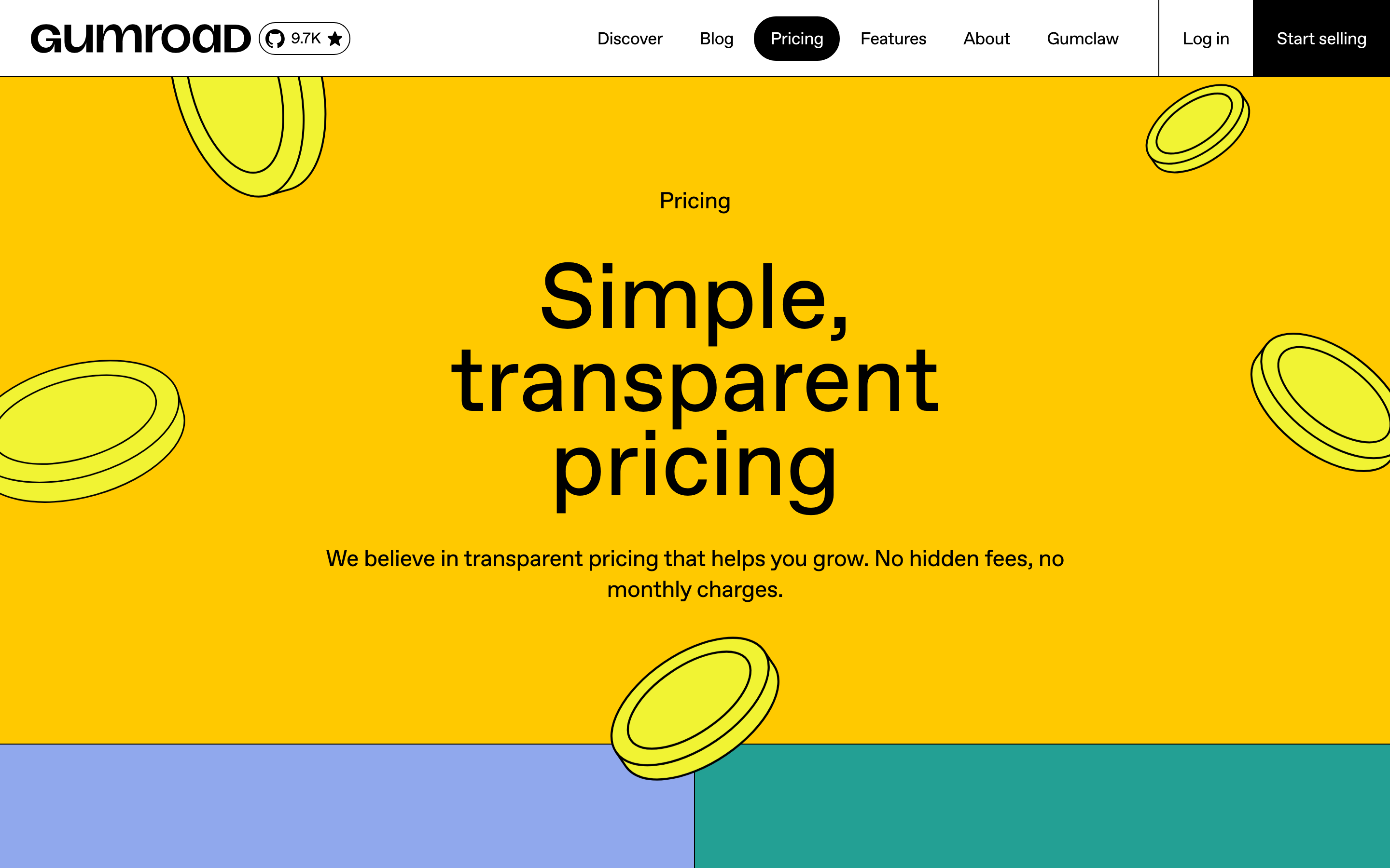 Gumroad pricing page