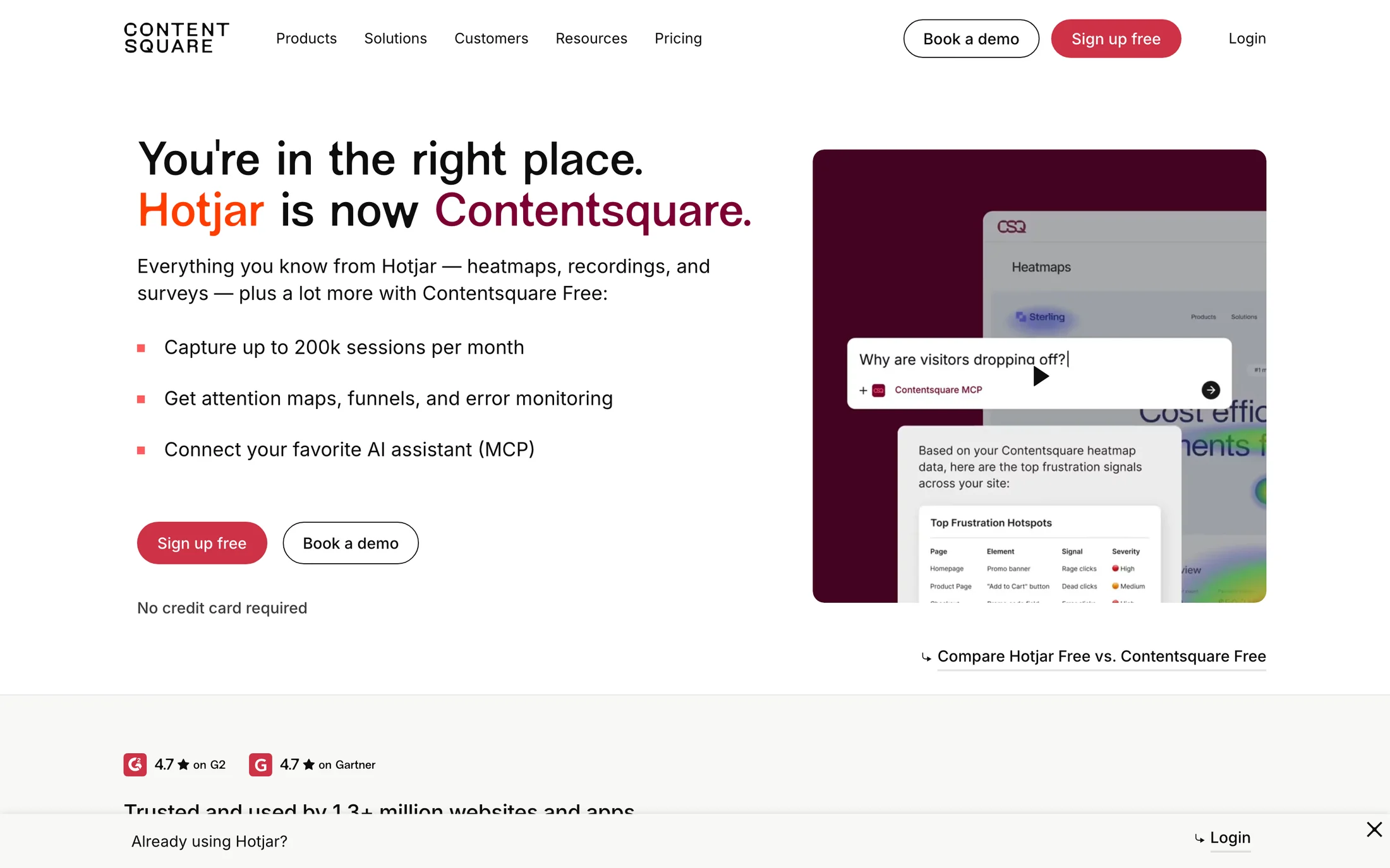 Hotjar website color scheme