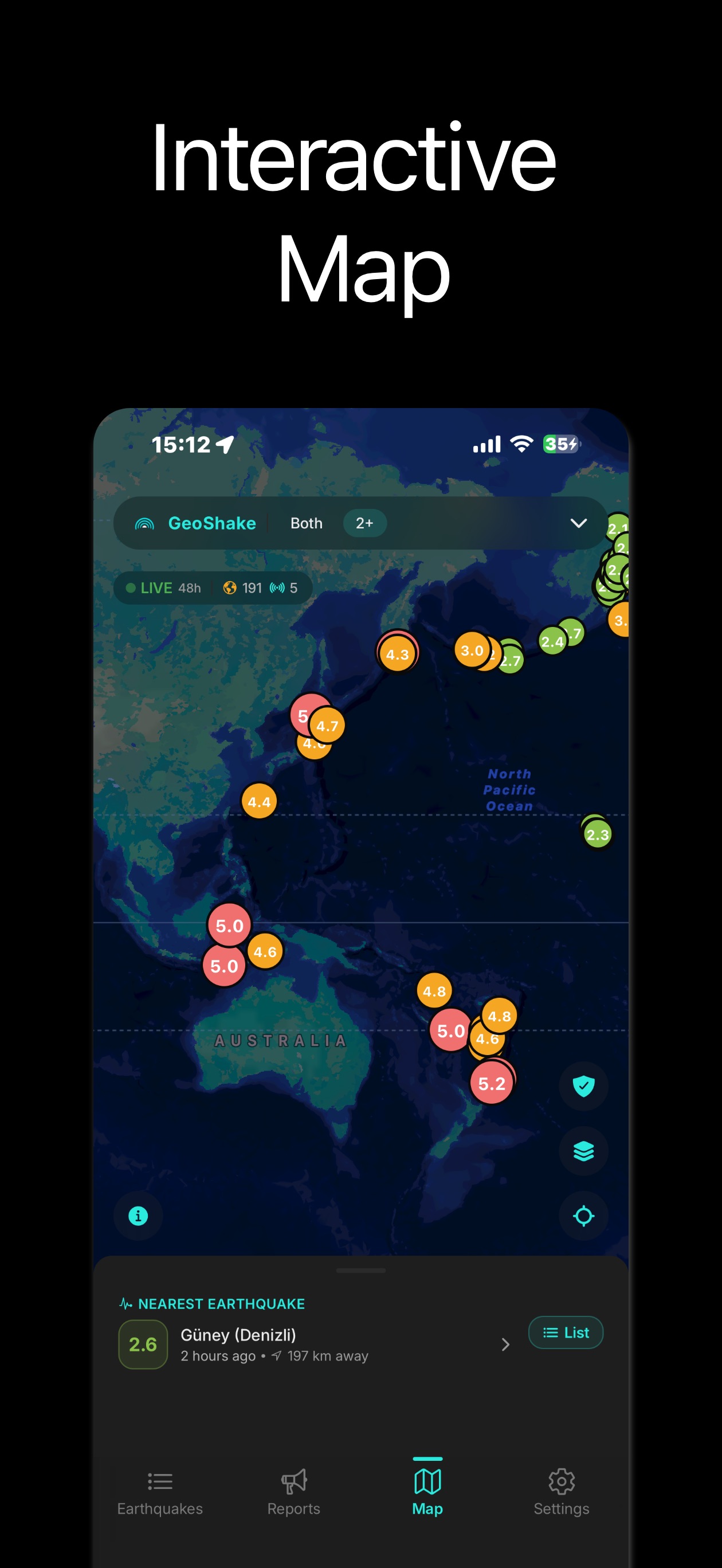 GeoShake iOS app screen 2