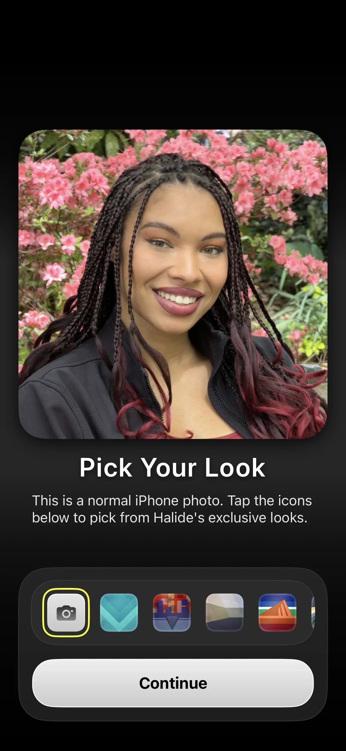 Halide Mark III iOS app screen