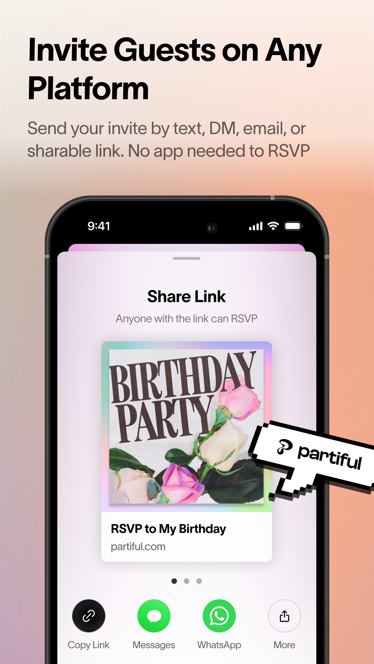 Partiful iOS app screen 3