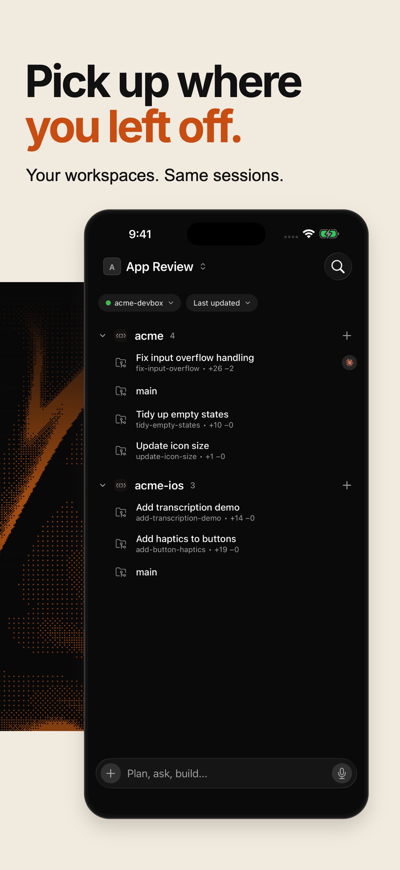 Superset iOS app screen 1