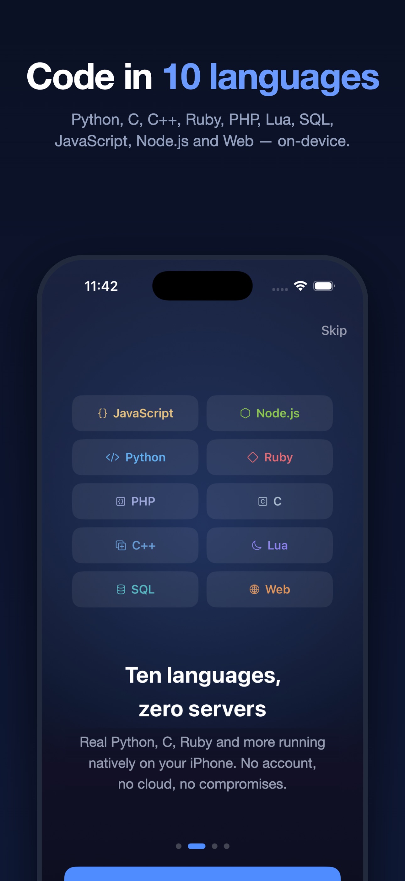 Visual Code Editor iOS app screen 2