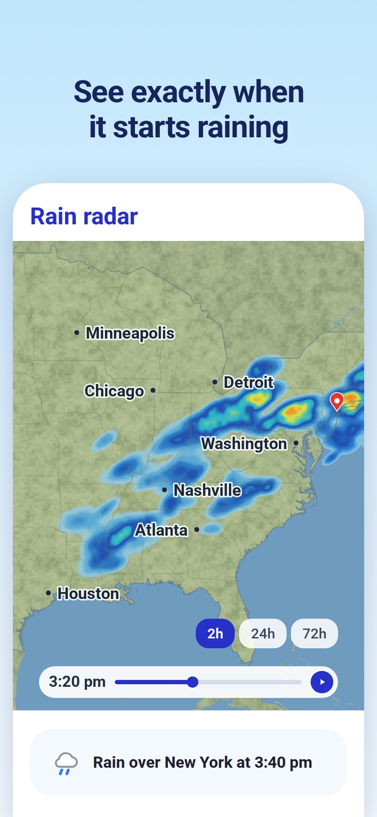 Weather & Rain Radar Forecast iOS app screen 3