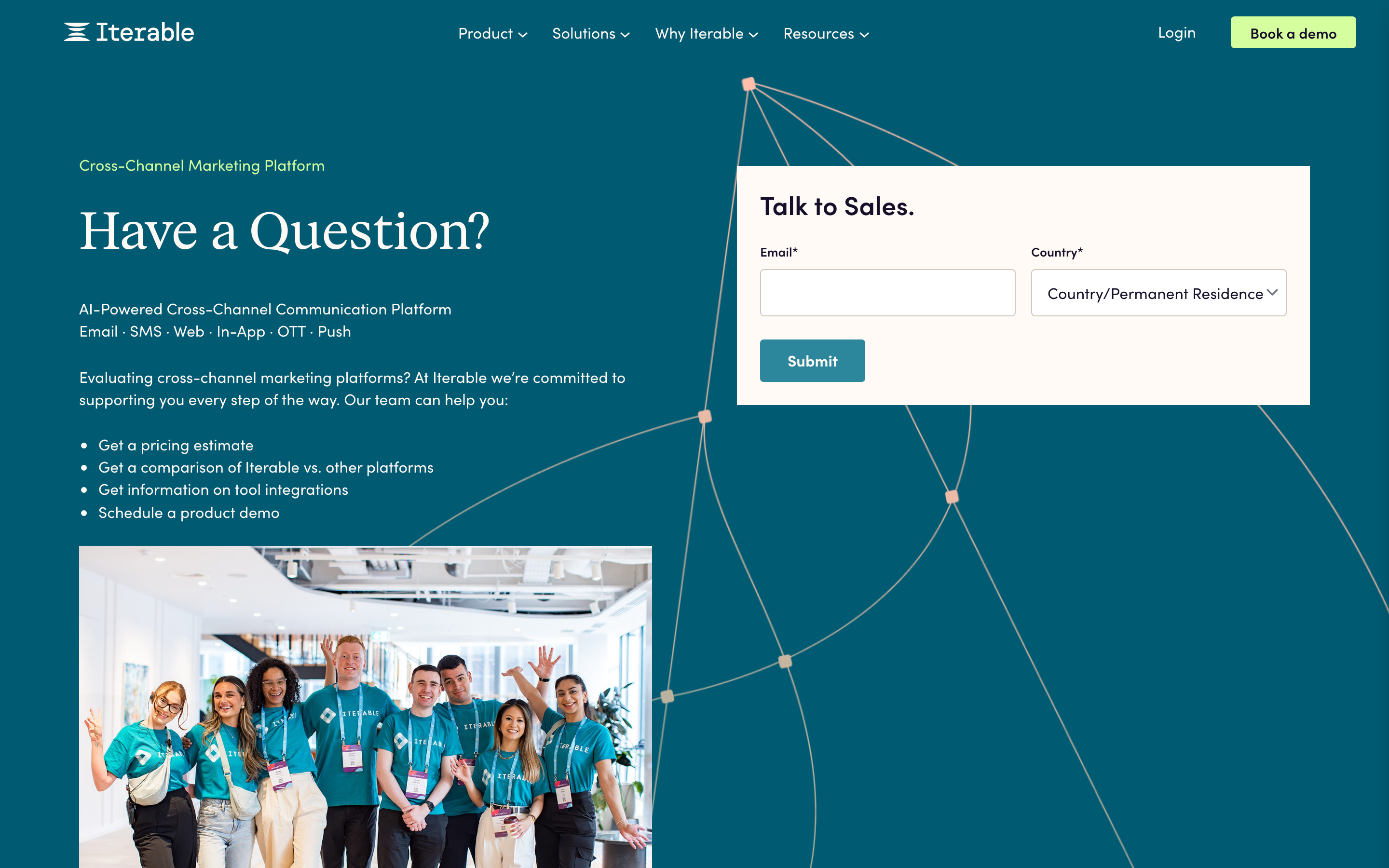 Iterable contact page