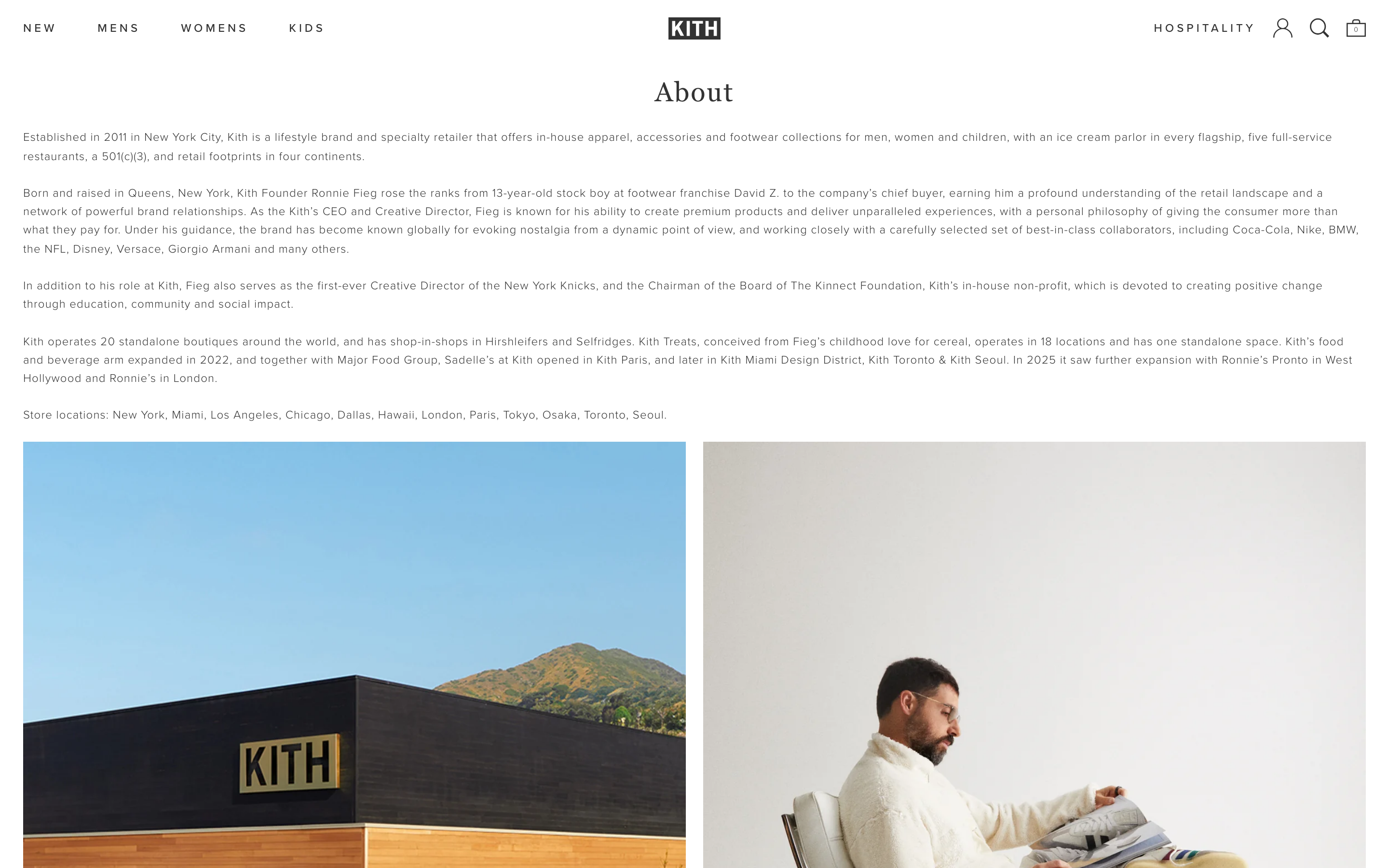 Kith about page