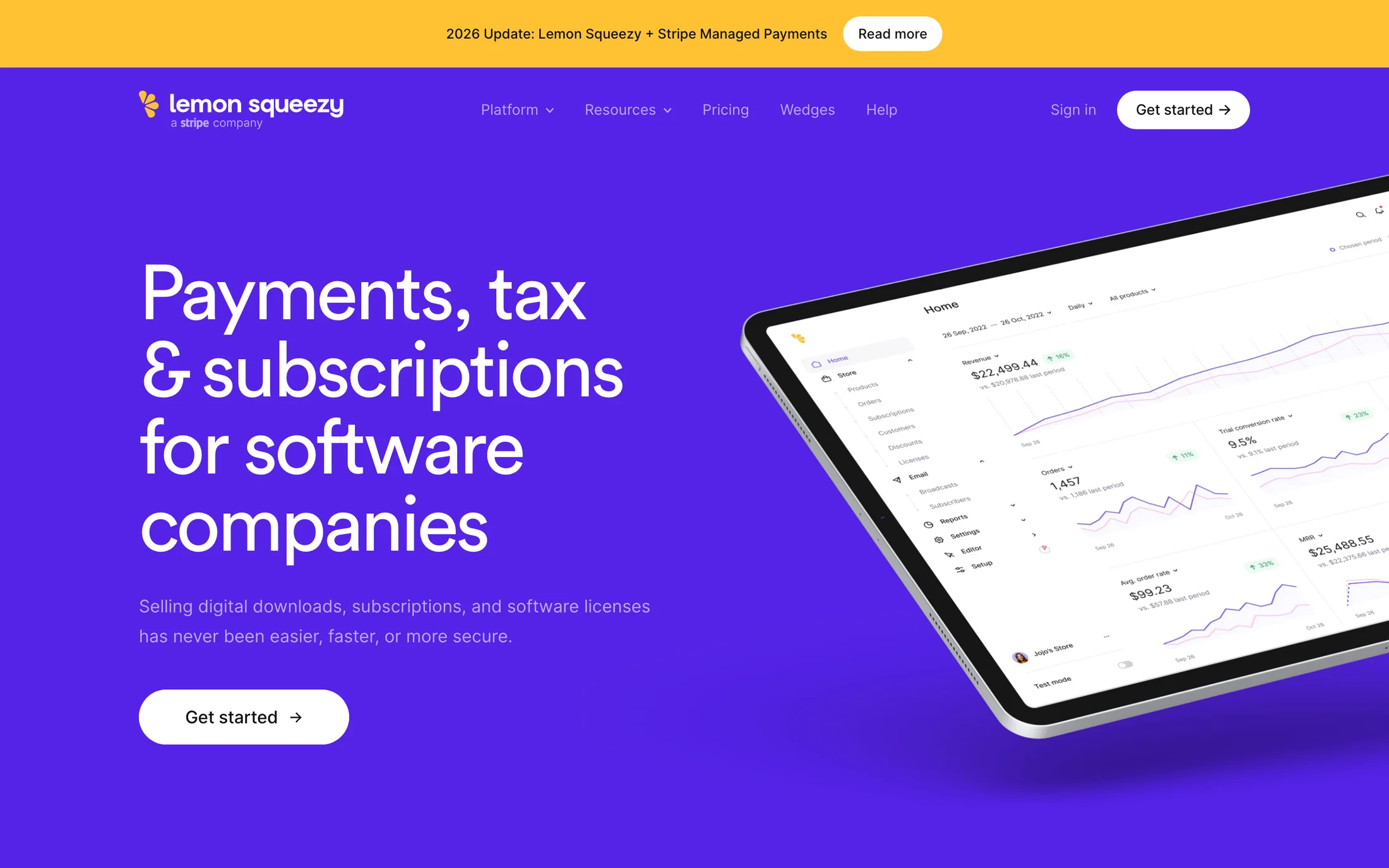 Lemon Squeezy website color scheme