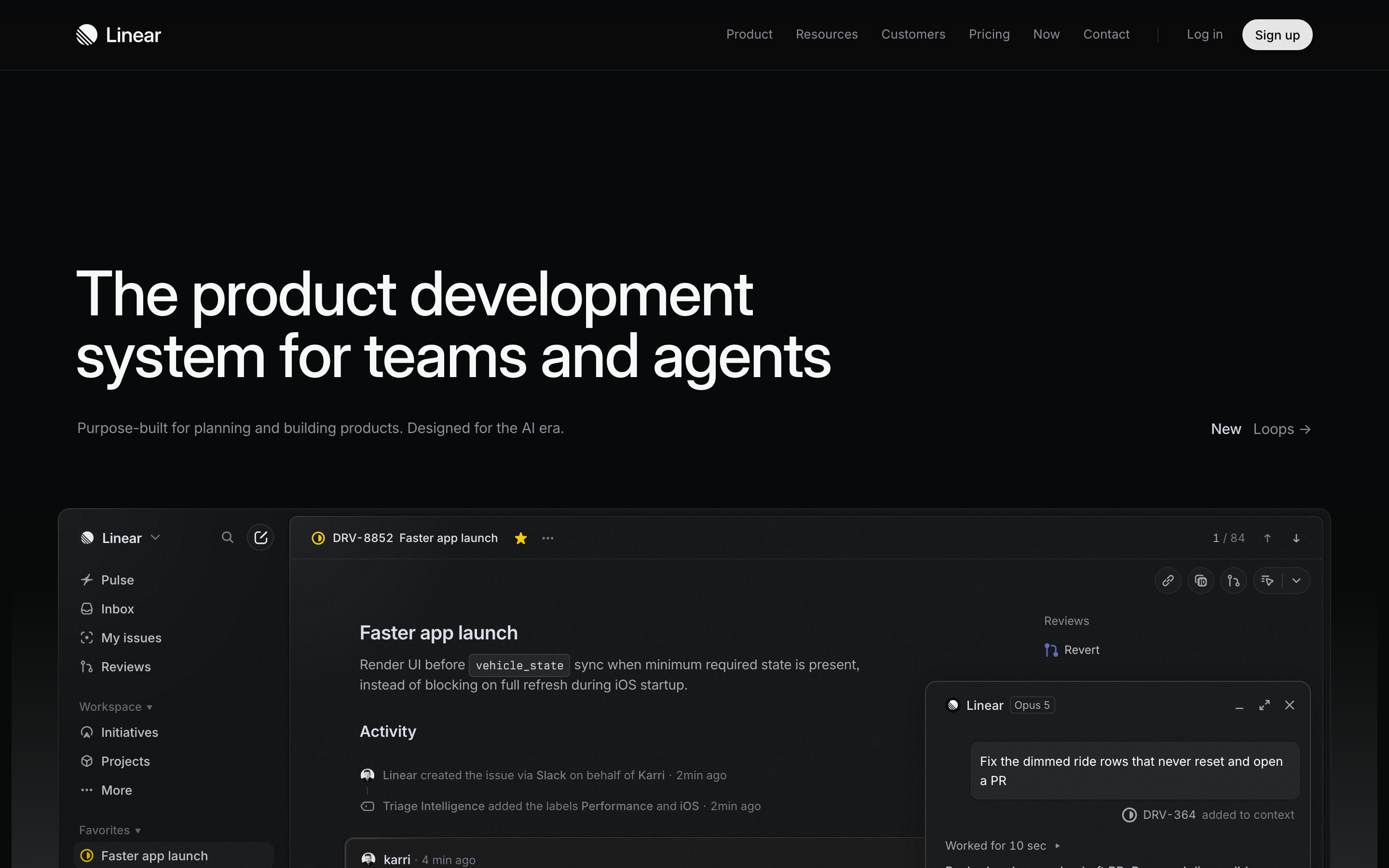 Linear website color scheme
