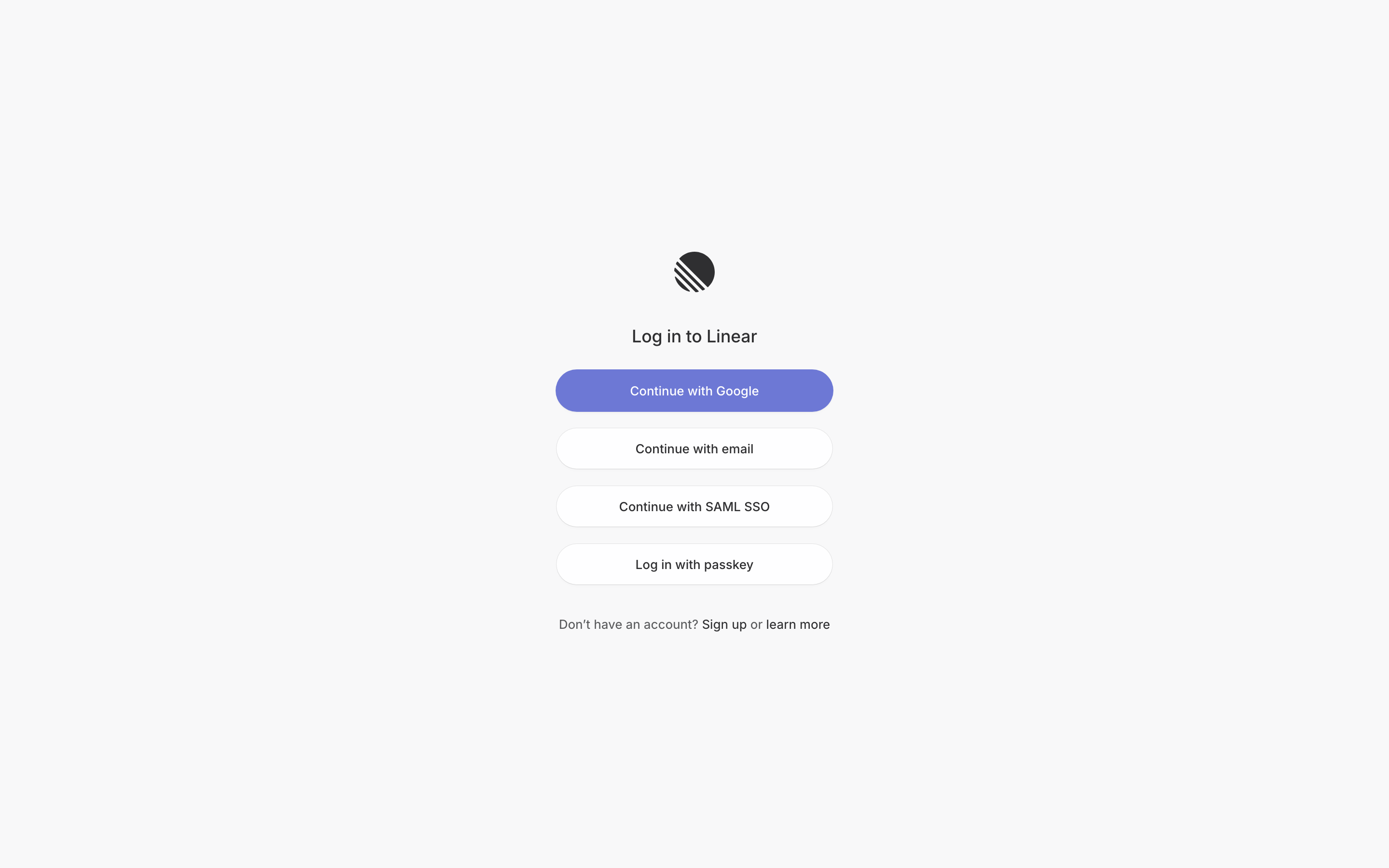 Linear login page
