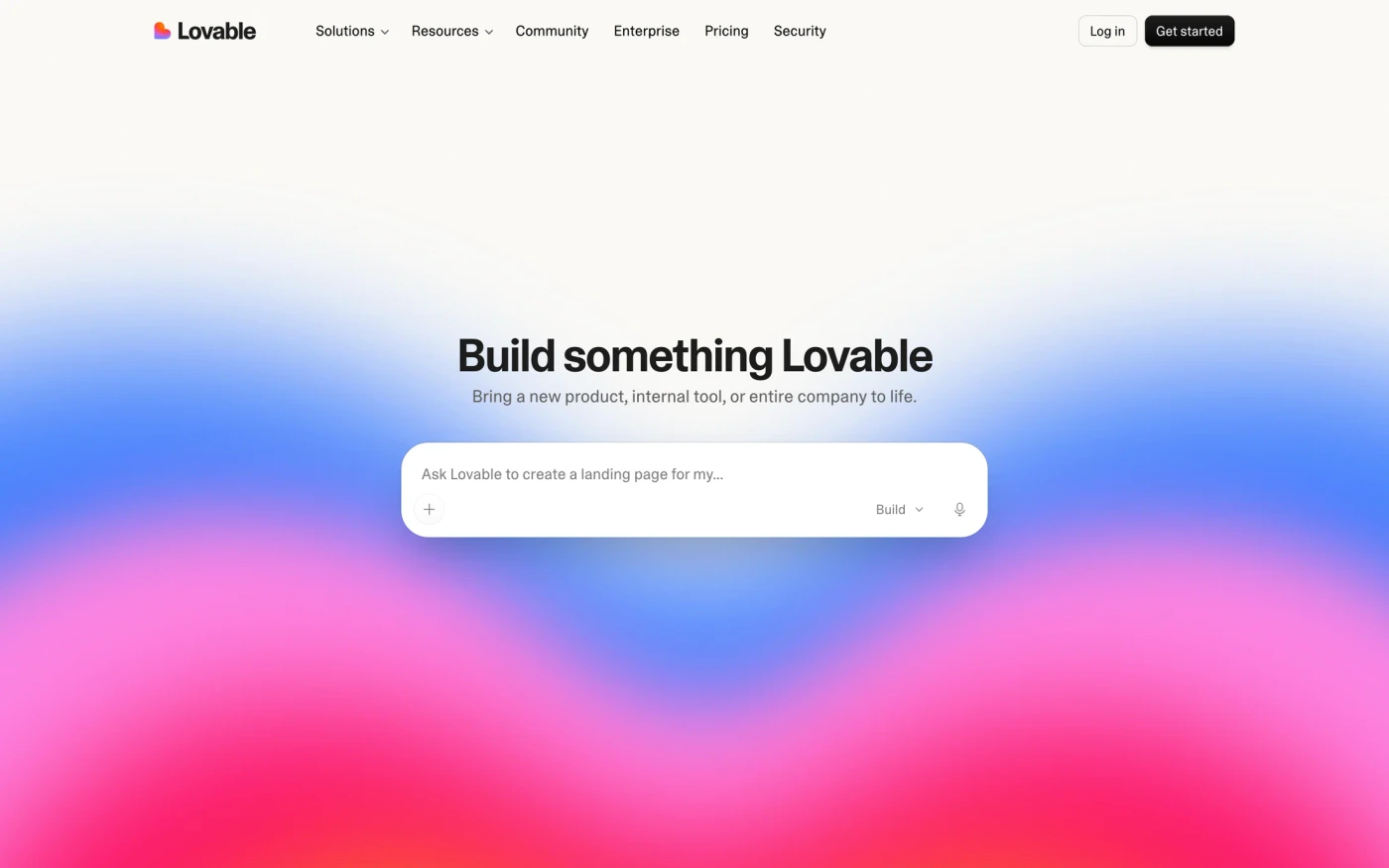 Lovable homepage