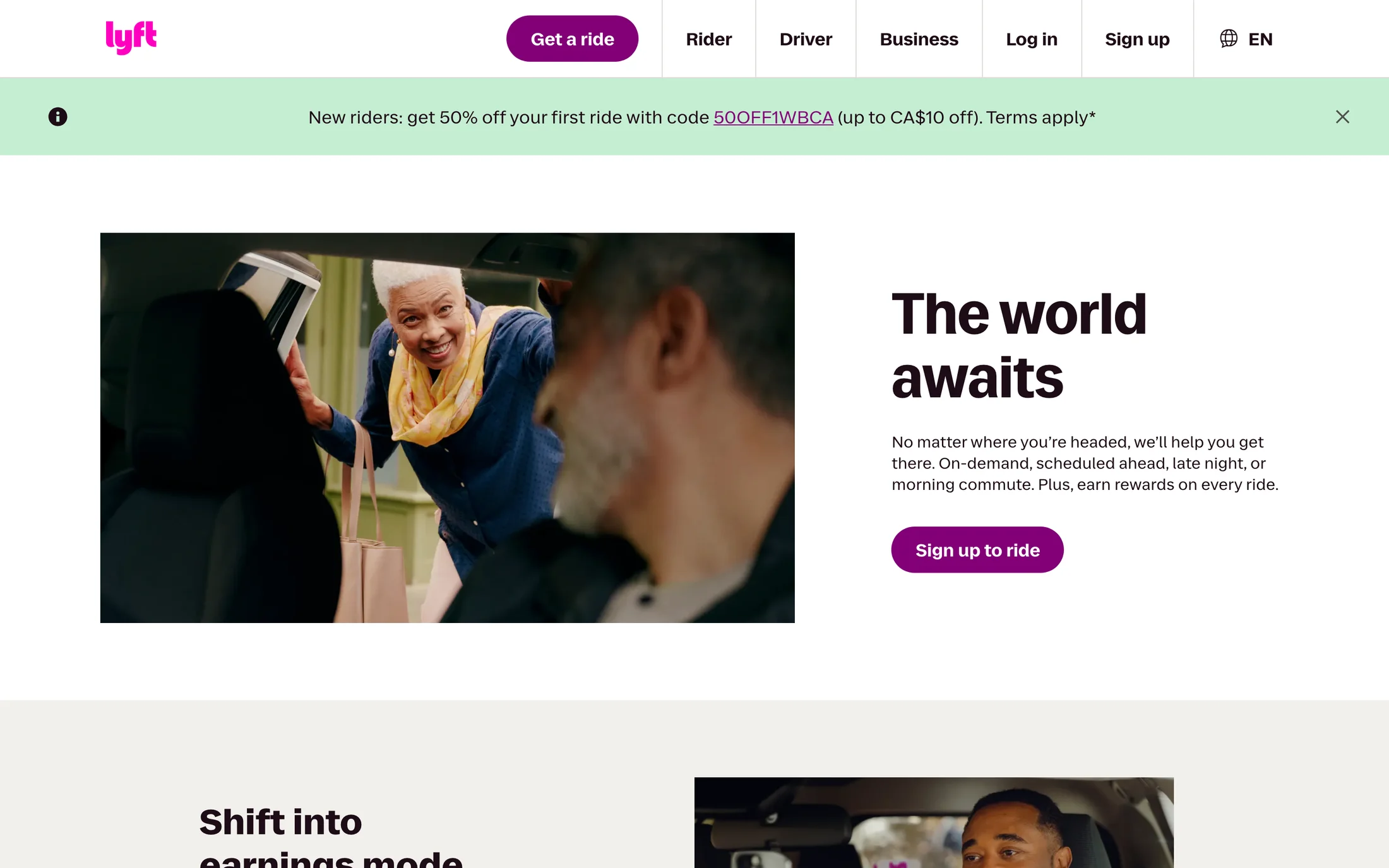 Lyft website color scheme