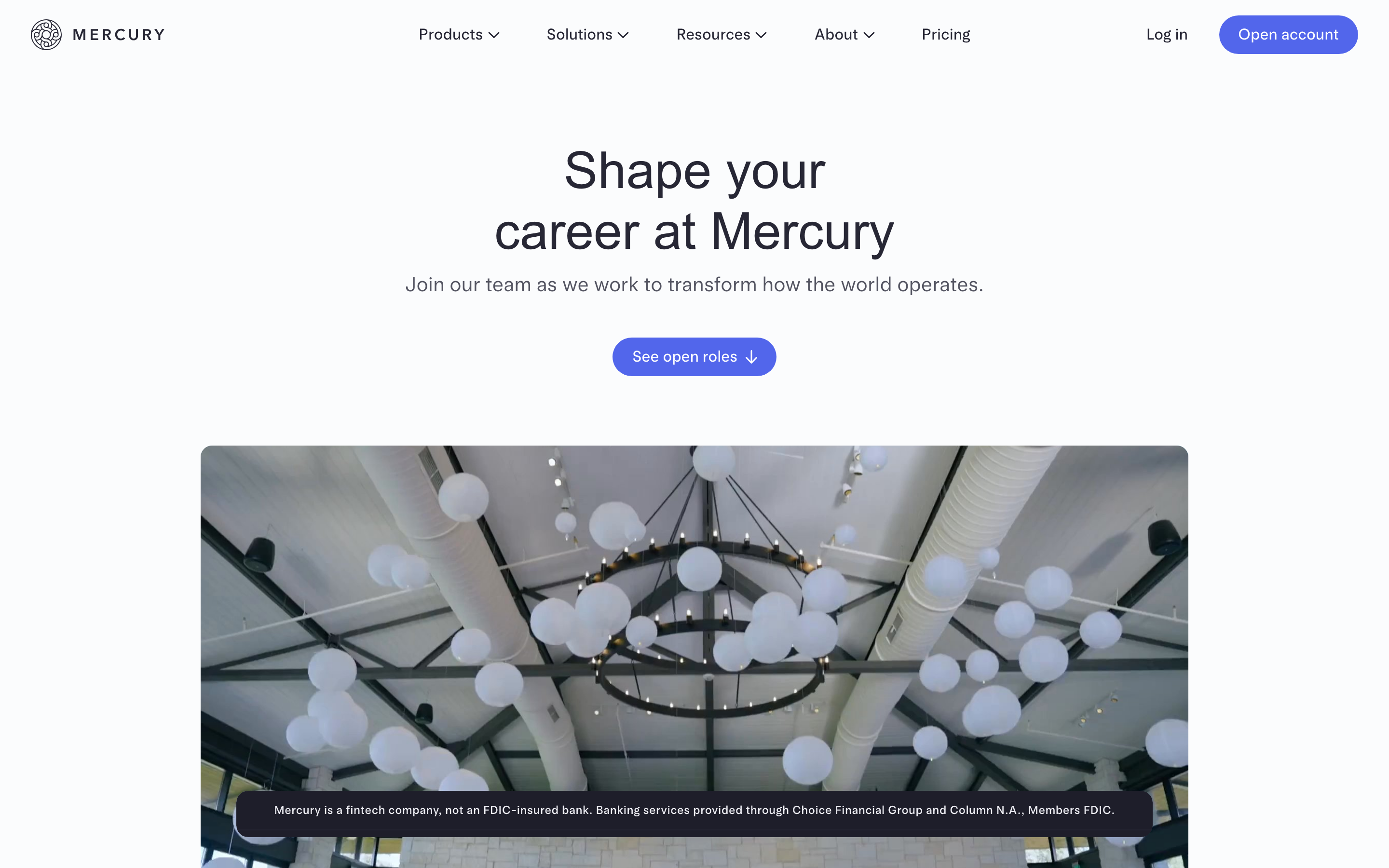 Mercury careers page