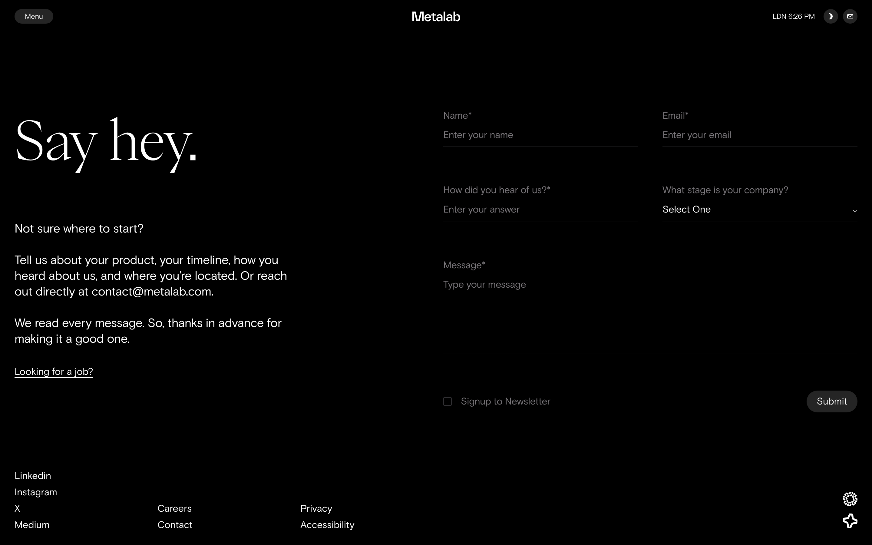 Metalab contact page