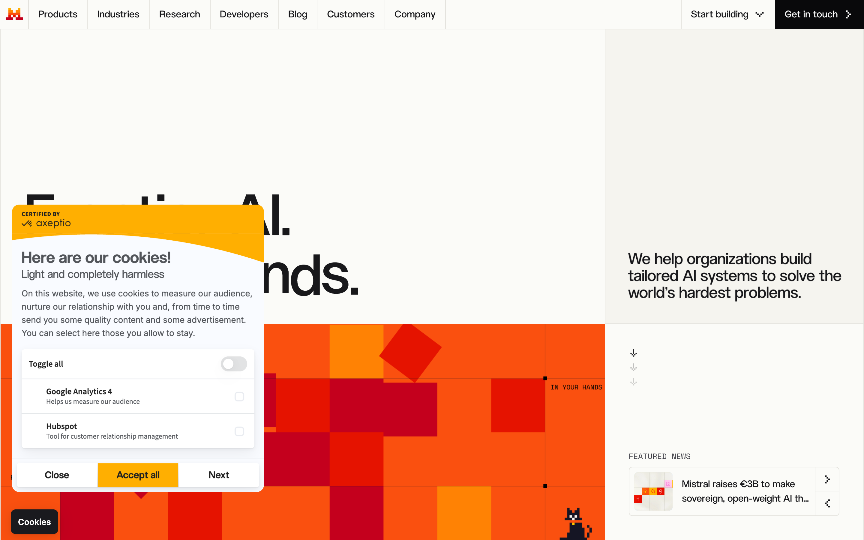 Mistral website color scheme