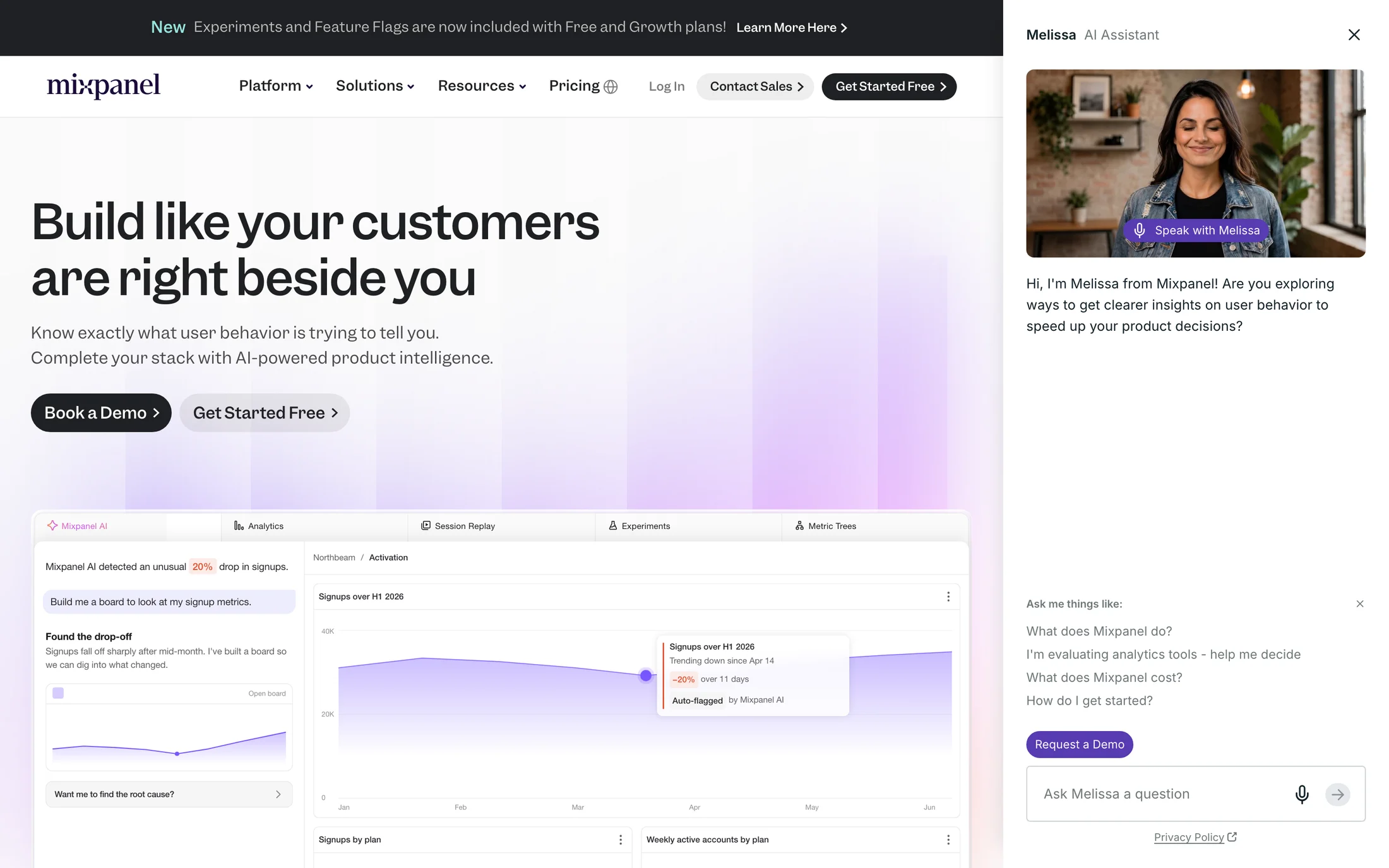 Mixpanel website color scheme